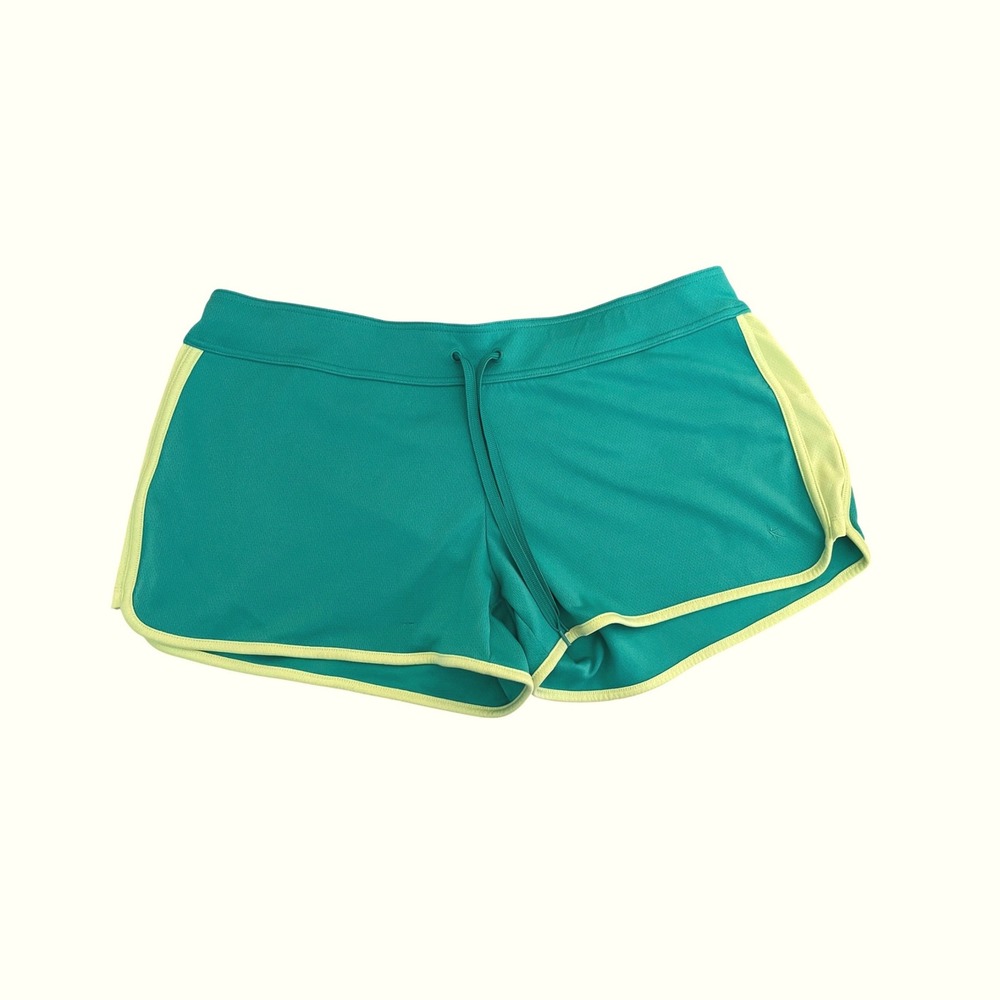 Danskin Now Womens‎ XL Mesh Shorts Green Breeze Blokette Gorpcore Brazilian Core